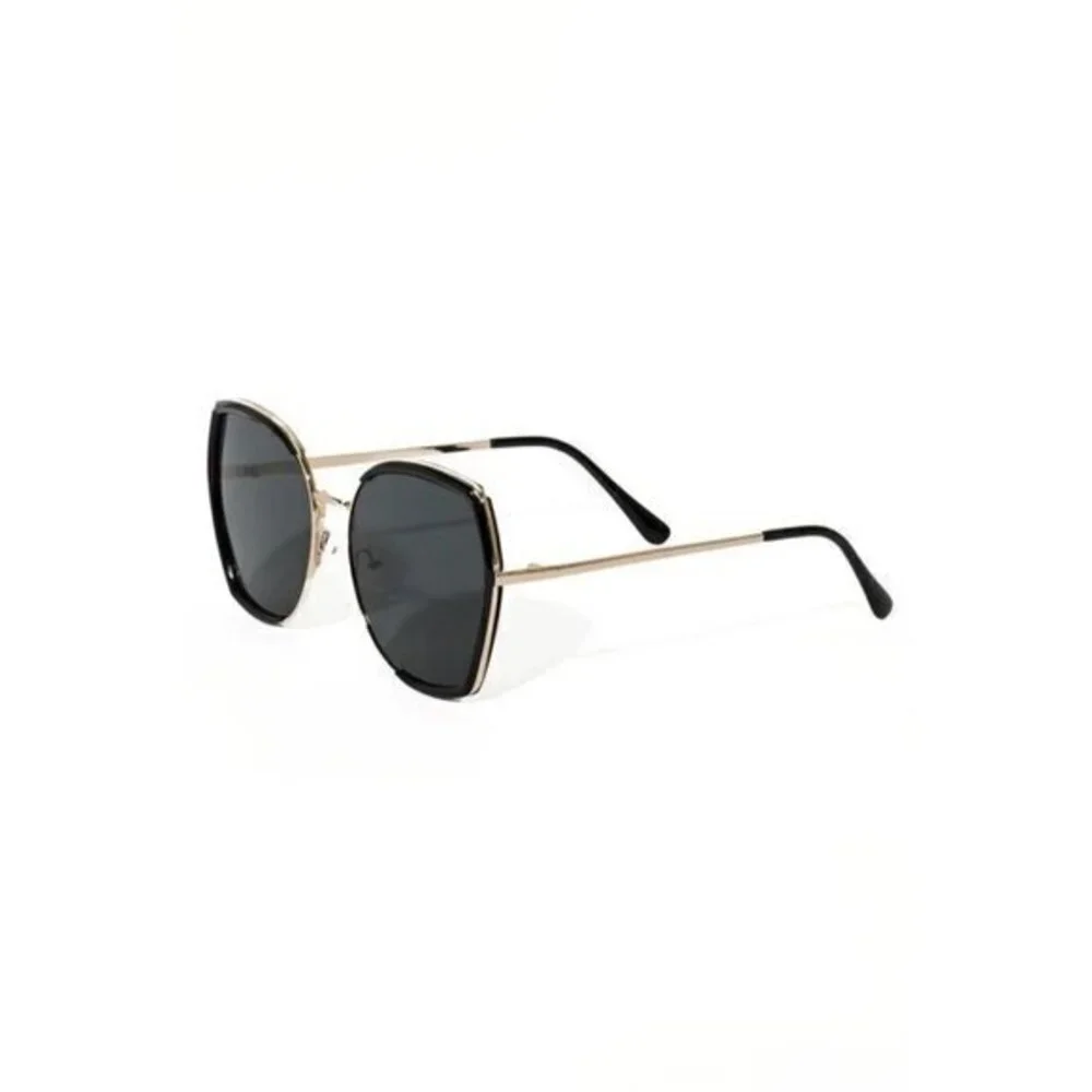 Sensitive Contemplation Cat‎ Eye Frame Sunglasses Black